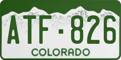 CO license plate ATF826