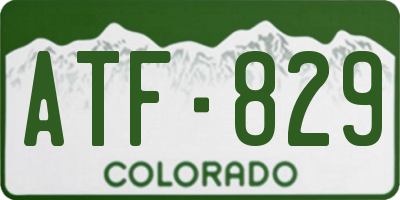 CO license plate ATF829
