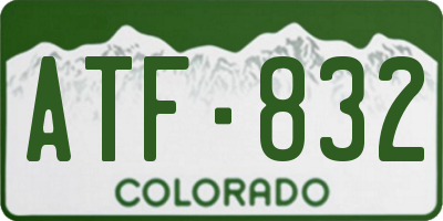 CO license plate ATF832