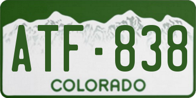 CO license plate ATF838