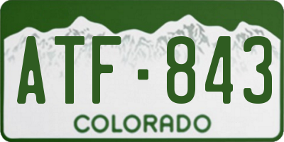 CO license plate ATF843