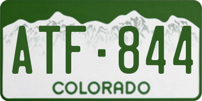 CO license plate ATF844