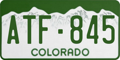 CO license plate ATF845