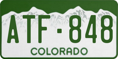 CO license plate ATF848