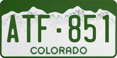 CO license plate ATF851