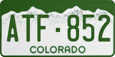 CO license plate ATF852