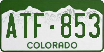 CO license plate ATF853