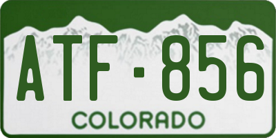 CO license plate ATF856