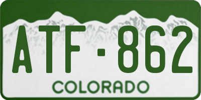 CO license plate ATF862