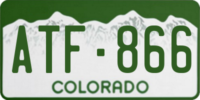 CO license plate ATF866