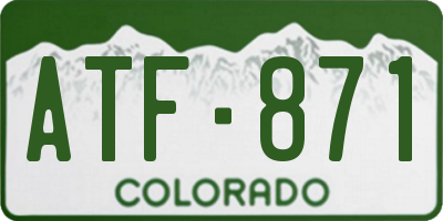 CO license plate ATF871
