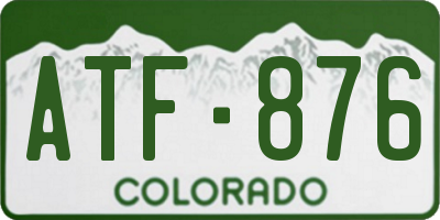CO license plate ATF876