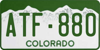 CO license plate ATF880