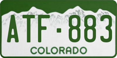 CO license plate ATF883