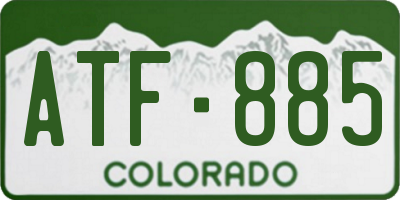 CO license plate ATF885