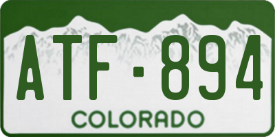 CO license plate ATF894