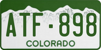 CO license plate ATF898