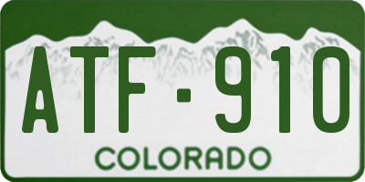 CO license plate ATF910
