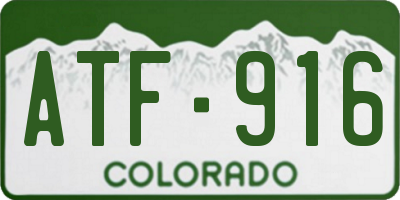 CO license plate ATF916