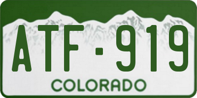 CO license plate ATF919