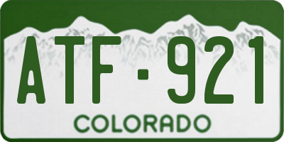 CO license plate ATF921