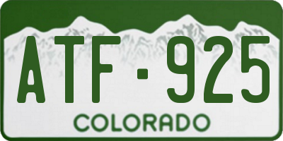 CO license plate ATF925