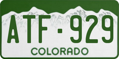 CO license plate ATF929