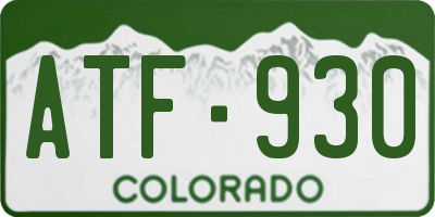 CO license plate ATF930