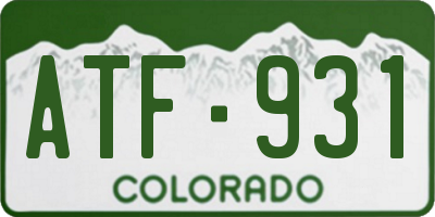 CO license plate ATF931