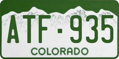 CO license plate ATF935
