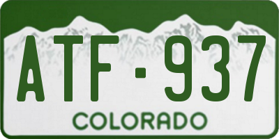 CO license plate ATF937