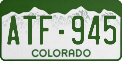 CO license plate ATF945