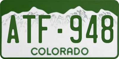 CO license plate ATF948