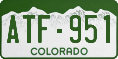CO license plate ATF951