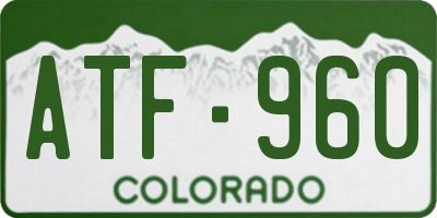 CO license plate ATF960