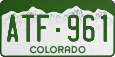 CO license plate ATF961