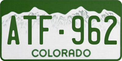 CO license plate ATF962