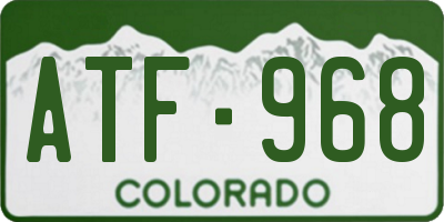 CO license plate ATF968