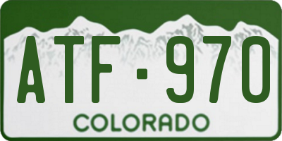 CO license plate ATF970