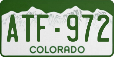 CO license plate ATF972