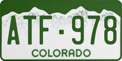 CO license plate ATF978