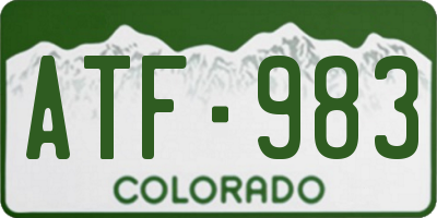 CO license plate ATF983