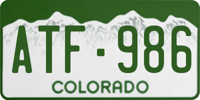 CO license plate ATF986