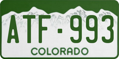 CO license plate ATF993
