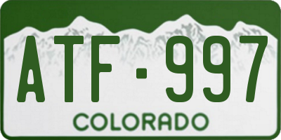 CO license plate ATF997
