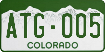 CO license plate ATG005