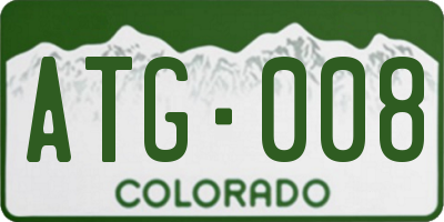 CO license plate ATG008