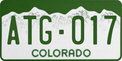 CO license plate ATG017
