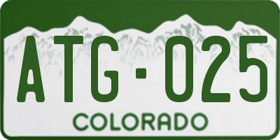 CO license plate ATG025