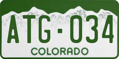 CO license plate ATG034